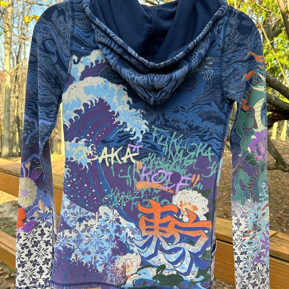 Lucky Brand Sweatshirt Hoodie Asian Geisha Year of the Dragon 2000 Y2K, Size XS - Picture 13 of 16